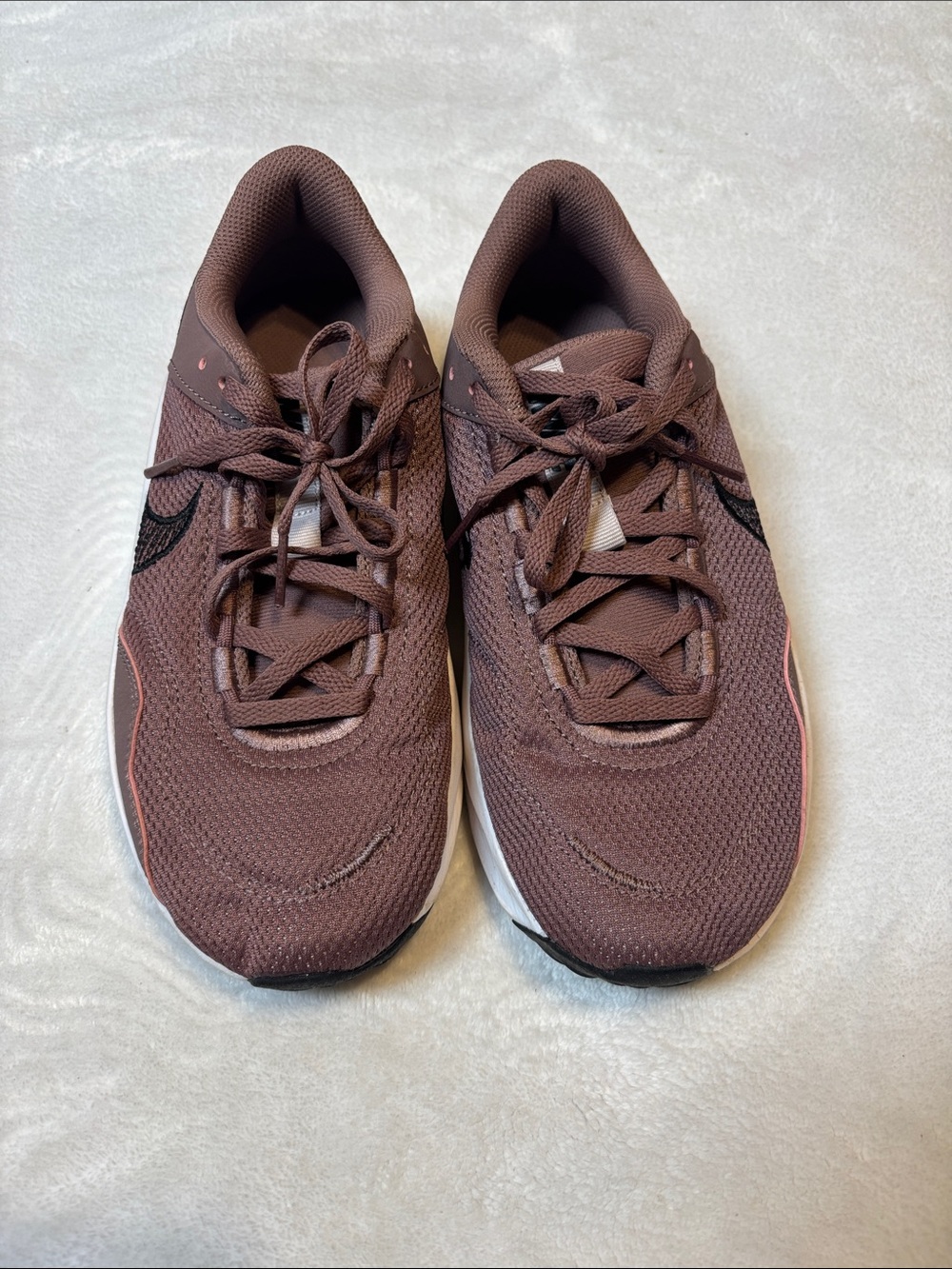 Nike Women's Athletic Running Shoes in Brown with Pink Accents